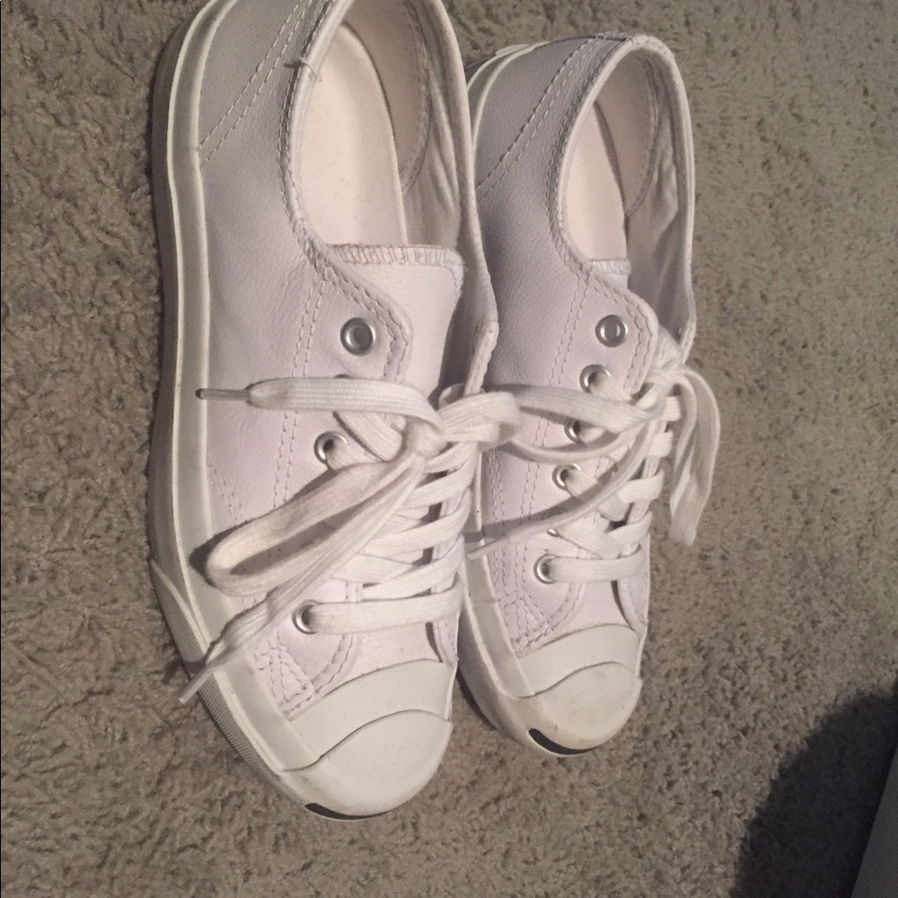 Converse leather tennis shoes - jack perrel